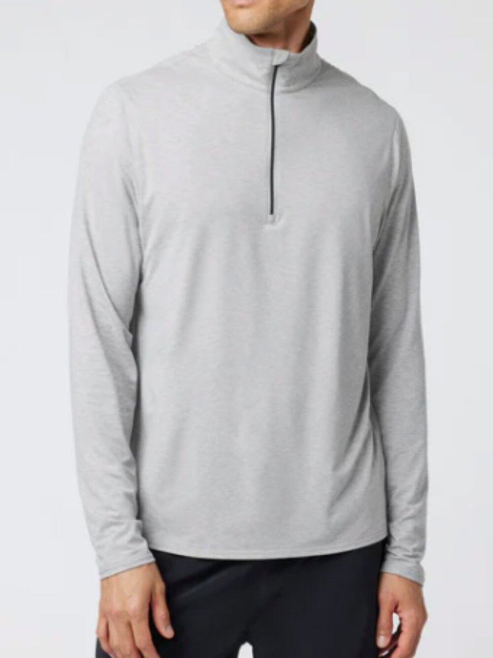 Vuori Ease Performance Half Zip 2.0 Light Heather Grey Large